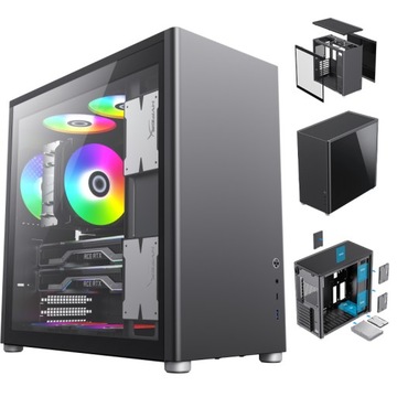 OBUDOWA TOWER ATX MIDI USB 3.0 PC KOMPUTEROWA CZARNA KOMPUTERA GAMING SZKŁO