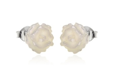 Kolczyki srebrne Perłowe róże kwiaty k3602 - 0,8g