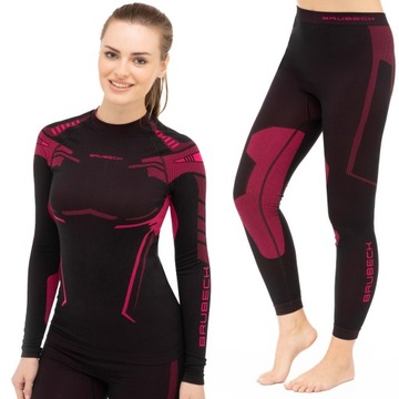 BIELIZNA DAMSKA TERMOAKTYWNA BRUBECK DRY KOMPLET BLUZA I SPODNIE S
