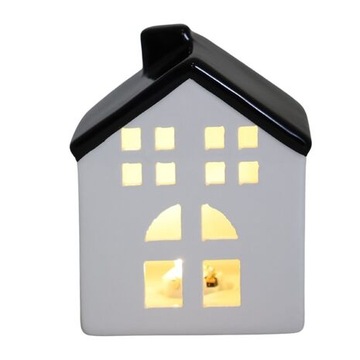 DOMEK DOM CERAMICZNY LED ŚWIECZNIK LAMPION FIGURKA CERAMICZNA NA PREZENT