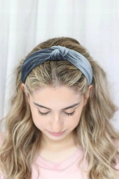 КОРИЧНЕВАЯ ВЕЛЮРОВАЯ ОБОДКА ДЛЯ ВОЛОС С БАНТОМ