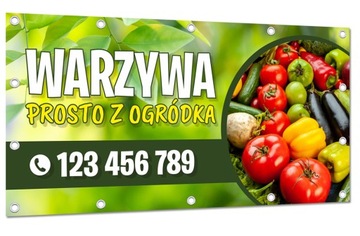 BANER REKLAMOWY 200x100cm OWOCE WARZYWA Ogórki