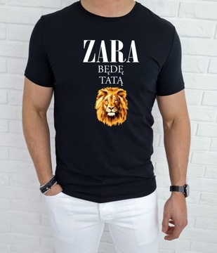 T-shirt męski koszulka Zara będę tatą L