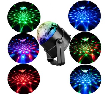 KULA DISCO LED RGB PROJEKTOR KULA DYSKOTEKOWA REFLEKTOR