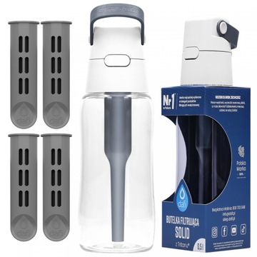 Butelka Dafi Solid 0,5l szara + 4x Filtr do butelki Dafi Soft i Solid