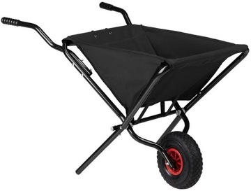 Składana taczka ogrodowa Talentools 56L 30 kg, pompowane szerokie koło