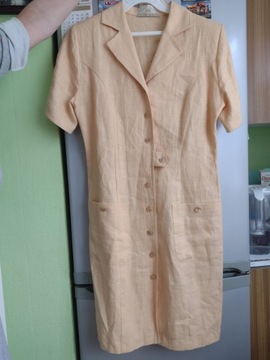 (38/M) Lniana sukienka biznesowa z Londynu/100%LEN