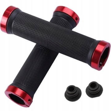 SKRĘCANE CHWYTY KIEROWNICY GRIPY ROWEROWE CZERWONE ANTYPOŚLIZGOWE RĄCZKI