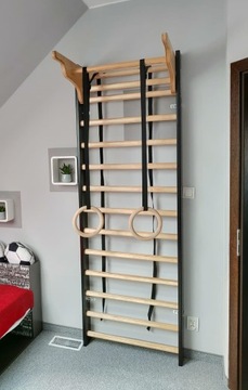 Drabinka gimnastyczna rehabilitacyjna 250x80 +zestaw drążek kółka