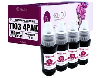 4x Tusz zamiennik 103 czarny do drukarek EcoTank L1250 L3110 L3111 L3116