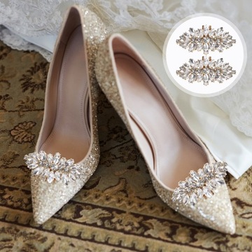 ДЕКОРАТИВНЫЕ ПРЯЖКИ ДЛЯ ОБУВИ С КРИСТАЛЛАМИ В ПАЛЬЦАХ (ЗОЛОТЫЕ, СЪЕМНЫЕ) 2 ШТ.