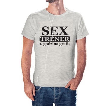 Koszulka ŚMIESZNE SEX TRENER 1. godzina gratis L