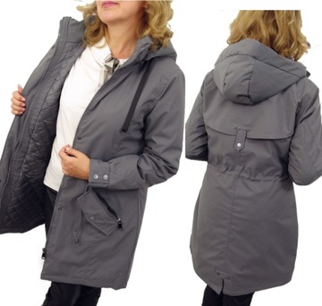 Kurtka Damska Parka Ocieplana z Odpinanym Kapturem AILA 44 2XL