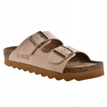 Женские большие звездные шлепанцы элегантно комфортно с пряжками