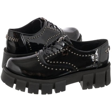 Buty Damskie Półbuty Skórzane Carinii Czarne B8580/BO-037