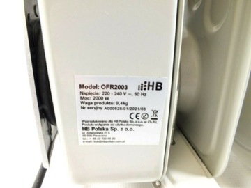 РЕБРИЦОВЫЙ МАСЛЯНЫЙ РАДИАТОР HB OFR2003 2000W