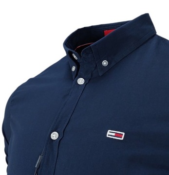 Tommy Hilfiger Koszula męska długi rękaw slim bawełna granatowa XL