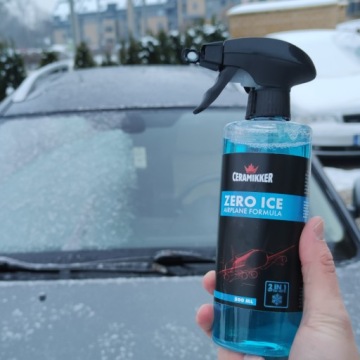 Скребок для лобового стекла + жидкость для размораживания автомобильных стекол ZERO ICE