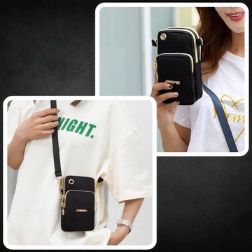Сумка для телефона, кошелек-клатч 2 в 1, городская сумка через плечо, черный чехол