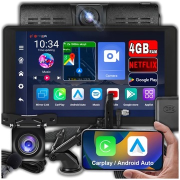 RADIO STACJA MULTIMEDIALNA ANDROID AUTO APPLE CARPLAY ANDROID 13 DVR 4/64GB