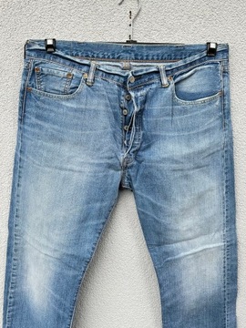 Levis 501 błękitne niebieskie spodnie jeansowe W38 L32