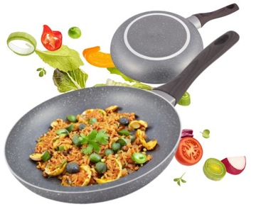 PATELNIA GRANITOWA non-stick NIEPRZYWIERAJĄCA indukcja gaz KAMILLE 30 cm