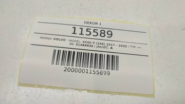 DEKORACE RÁMEČEK LIŠTA TUNELU STŘEDNÍHO VOLVO XC60 II 31469435