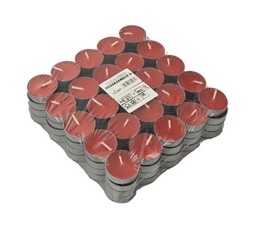 świece podgrzewacze tealight czerwone 100 szt