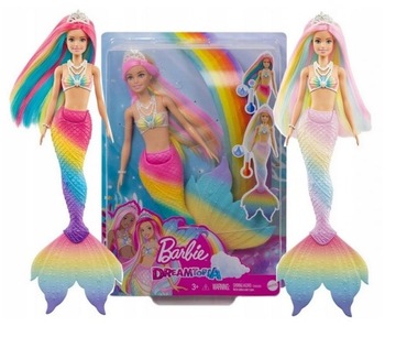 BARBIE LALKA SYRENKA TECZOWA PRZEMIANA KOLOR GTF89