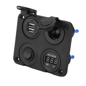 GNIAZDO ZAPALNICZKI USB PANEL PRZEŁĄCZNIKÓW 12V