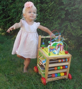 ДЕРЕВЯННЫЕ ХОДКИ PUSH ОБРАЗОВАТЕЛЬНЫЙ КУБ 6в1 часы-мула деревянные кубики