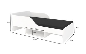 SMILE детская кровать 140х70 белый