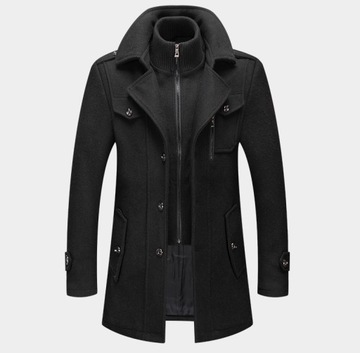 ЗИМНЕЕ ПАЛЬТО МУЖСКОЕ CLASSIC, Шерсть, Элегантный, L