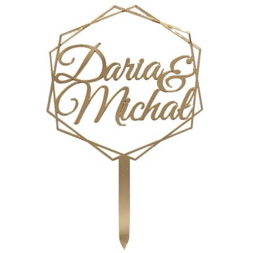 Топпер с именами для свадебного торта, топпер ИМЕНА жениха и невесты, разные цвета