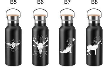 Термобутылка THERMOS ENGRAVING именной бамбуковая кружка
