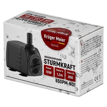 KRUGER MEIER POMPA WODY MOC 650l/h MINIATUROWY ROZMIAR BEZGŁOŚNA PRACA