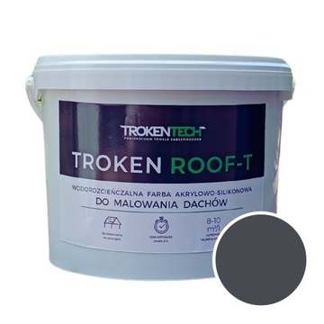 Farba do dachów dachu akrylowo-silikonowa do dachówek betonu Sz.Grafit 10l