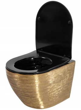 Унитаз CARLO Gold Brushed Black Seat Brash Gold Rea