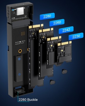 Корпус твердотельного накопителя NVME/SATA PCIe M.2 USB-C Gen2