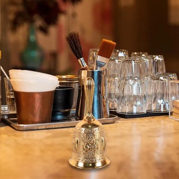 Портативный служебный телефон для школьного звонка. Золотой колокольчик с розой.