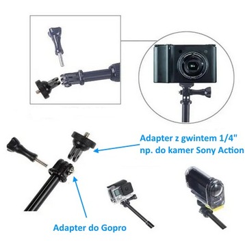 MONOPOD WODOODPORNY selfie stick kijek do GoPro aparat Xiaomi Eken Osmo