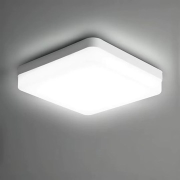 LAMPA PLAFON LED LAMPA ŁAZIENKOWA SUFITOWA BIAŁY 6000K KWADRAT IP44