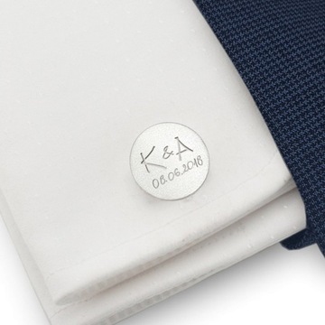 Srebrne spinki do mankietów | Twoje odręczne pismo