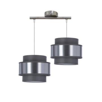 Hare lampa wisząca chromowy 2x60w e27 abażur szary