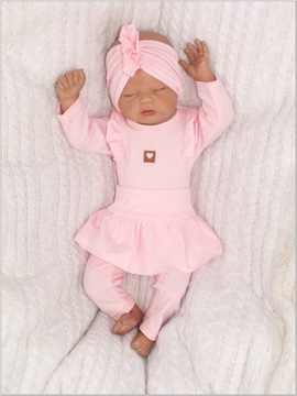 КОМПЛЕКТ из 3 предметов: боди + леггинсы с юбкой + повязка на голову 56