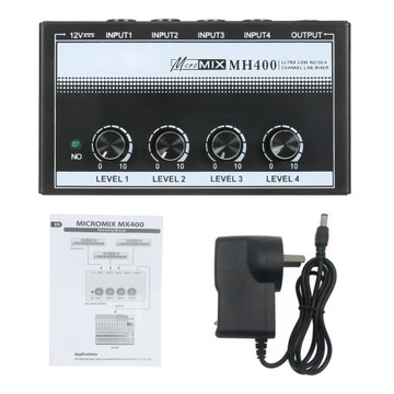 MH400 Ультрамалошумящий 4-канальный линейный микшер Mini