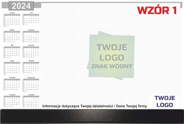 Biuwar planer z logo kalendarz na biurko listwa