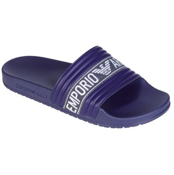 EMPORIO ARMANI markowe klapki męskie NEW italy NAVY BLUE 45