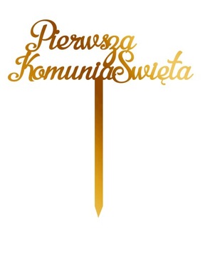Topper Toper Pierwsza Komunia Święta- złoty TKZ-8