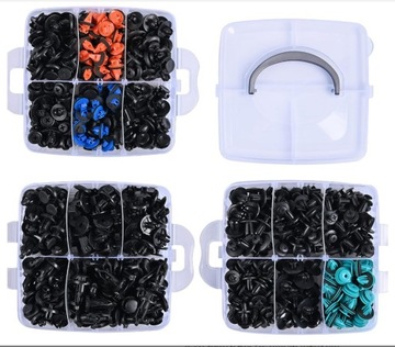 ШПИЛЬКИ, АВТОМОБИЛЬНЫЕ ЗАЖИМЫ, СЪЕМНИКИ ДЛЯ СНЯТИЯ ОБИВКИ, НАБОР 675 шт.